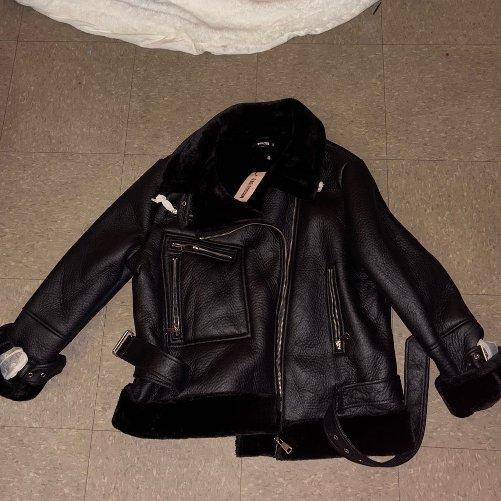Missguided + Black Leather Jacket